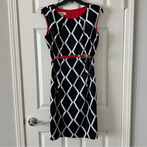 Geometric print sheath dress